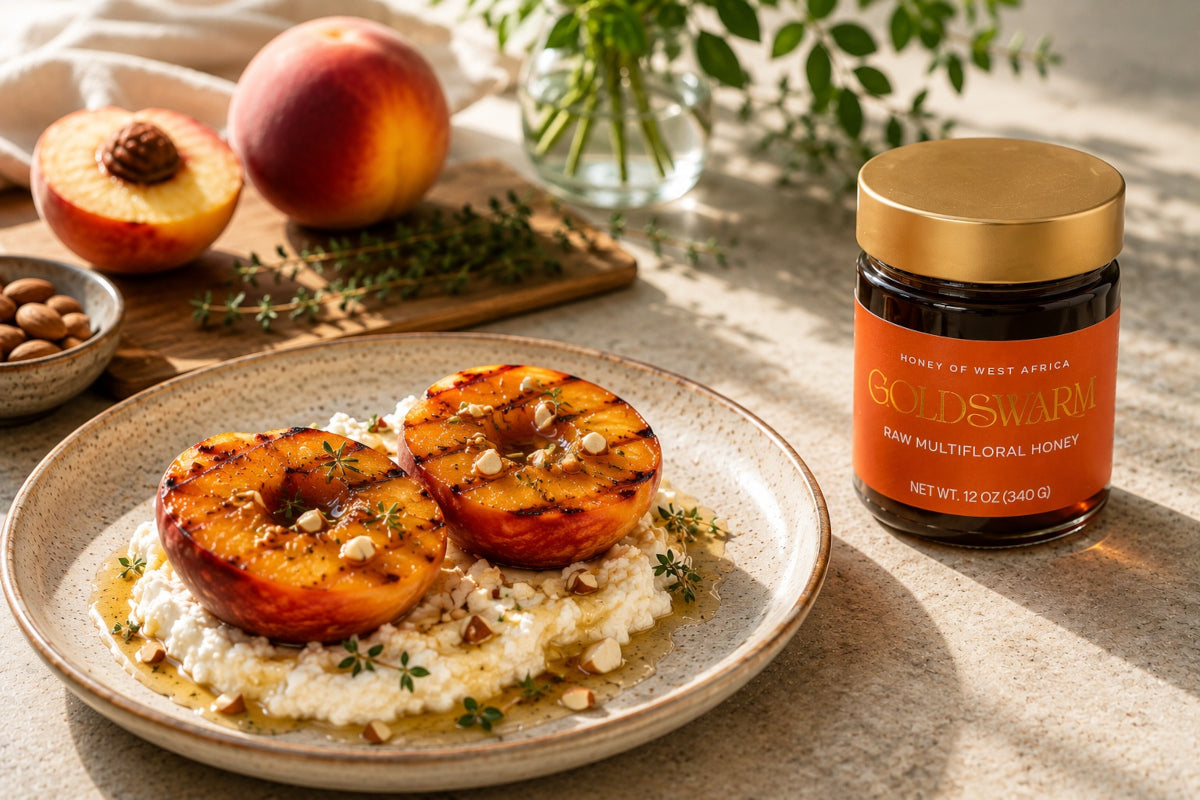 Grilled Peaches with Honey