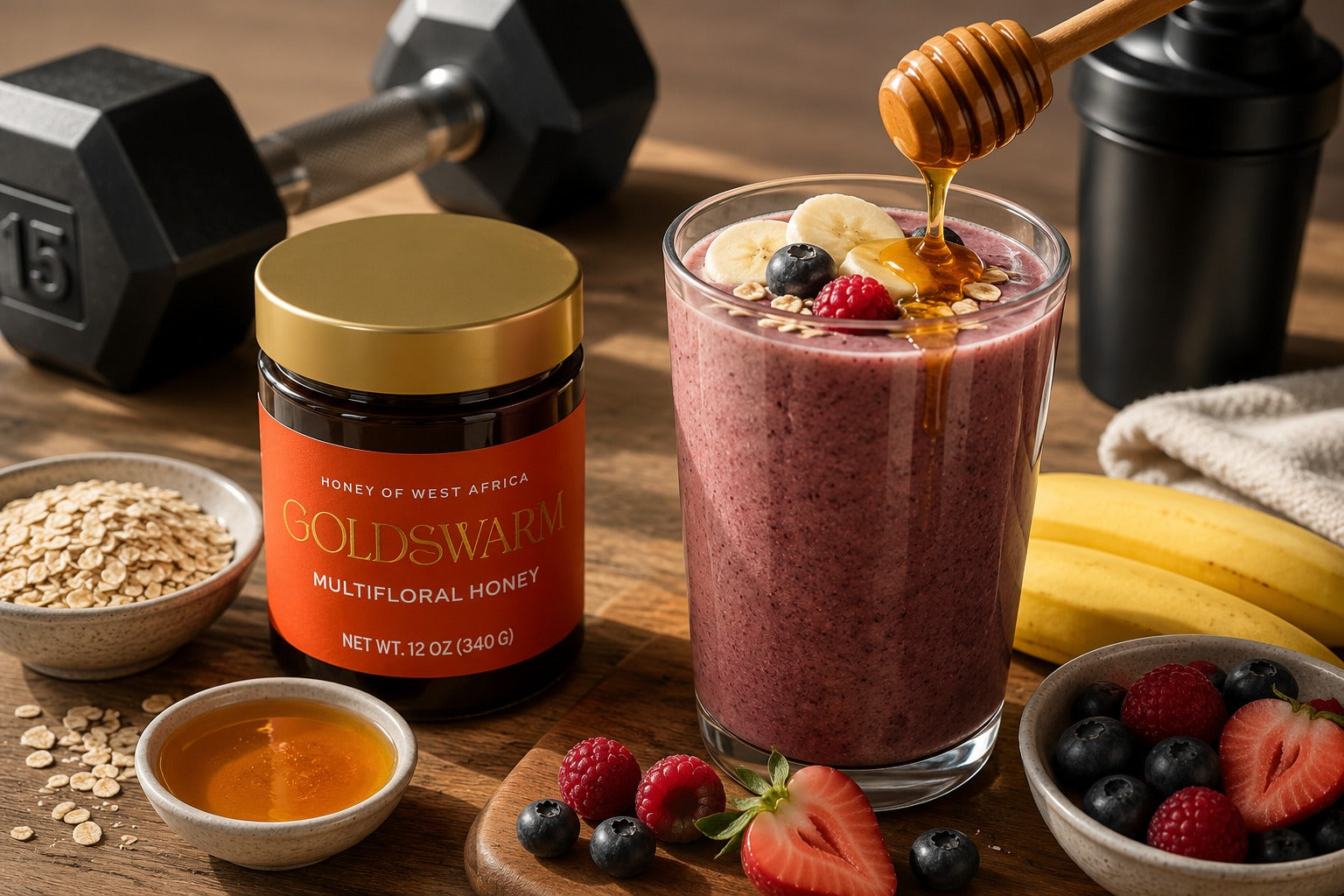 Post-Workout Recovery Smoothie with Raw Honey